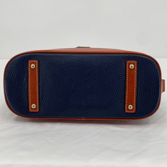 Dooney & Bourke Pebble Grain Domed Satchel Leather 2 Tone Blue Brown Casual - Picture 7 of 13